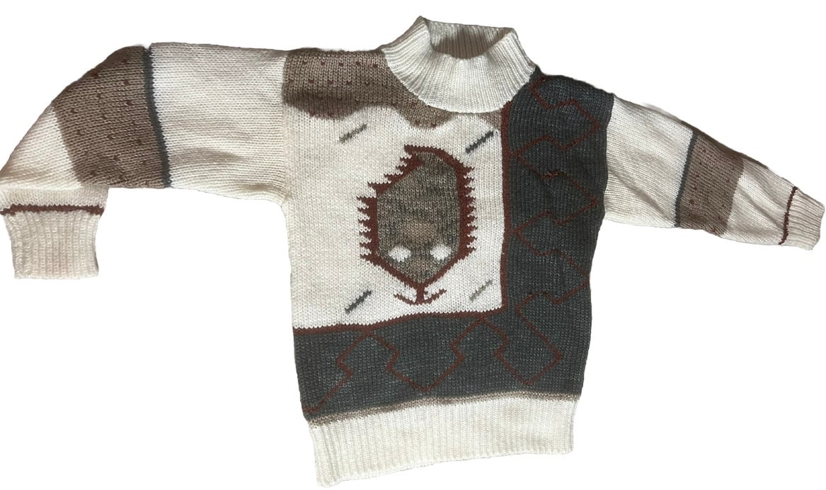SML sport vintage sweater Medium knit Relaxed Fit Geometric Alien Look Hong Kong
