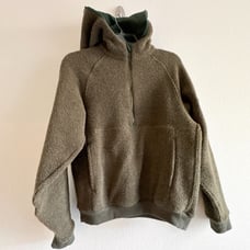 Outdoor Voices MegaFleece 1/2 Wool Blend Half Zip Women's XS Green Hoodie Jacket