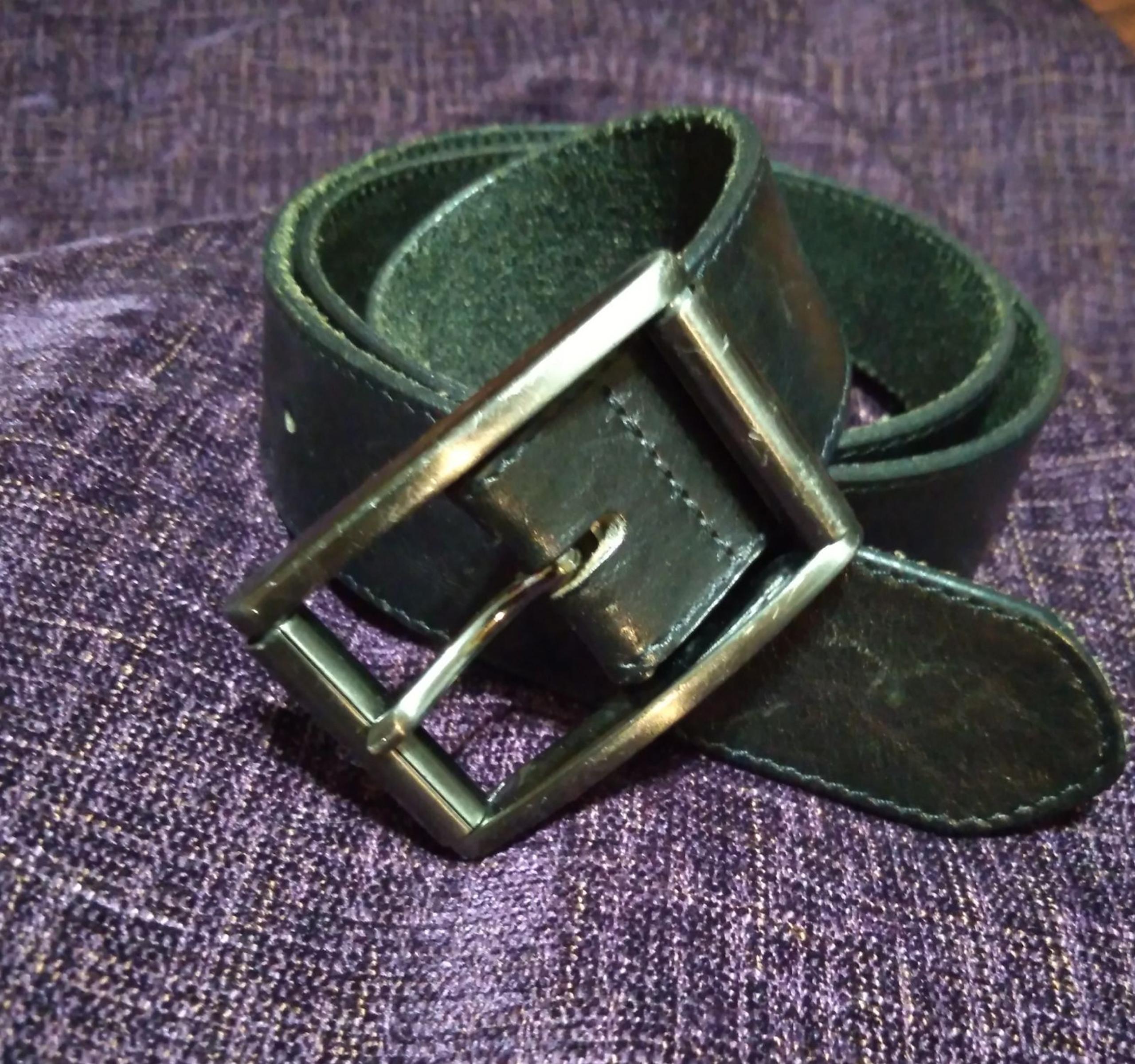 Express Black Leather Belt 36