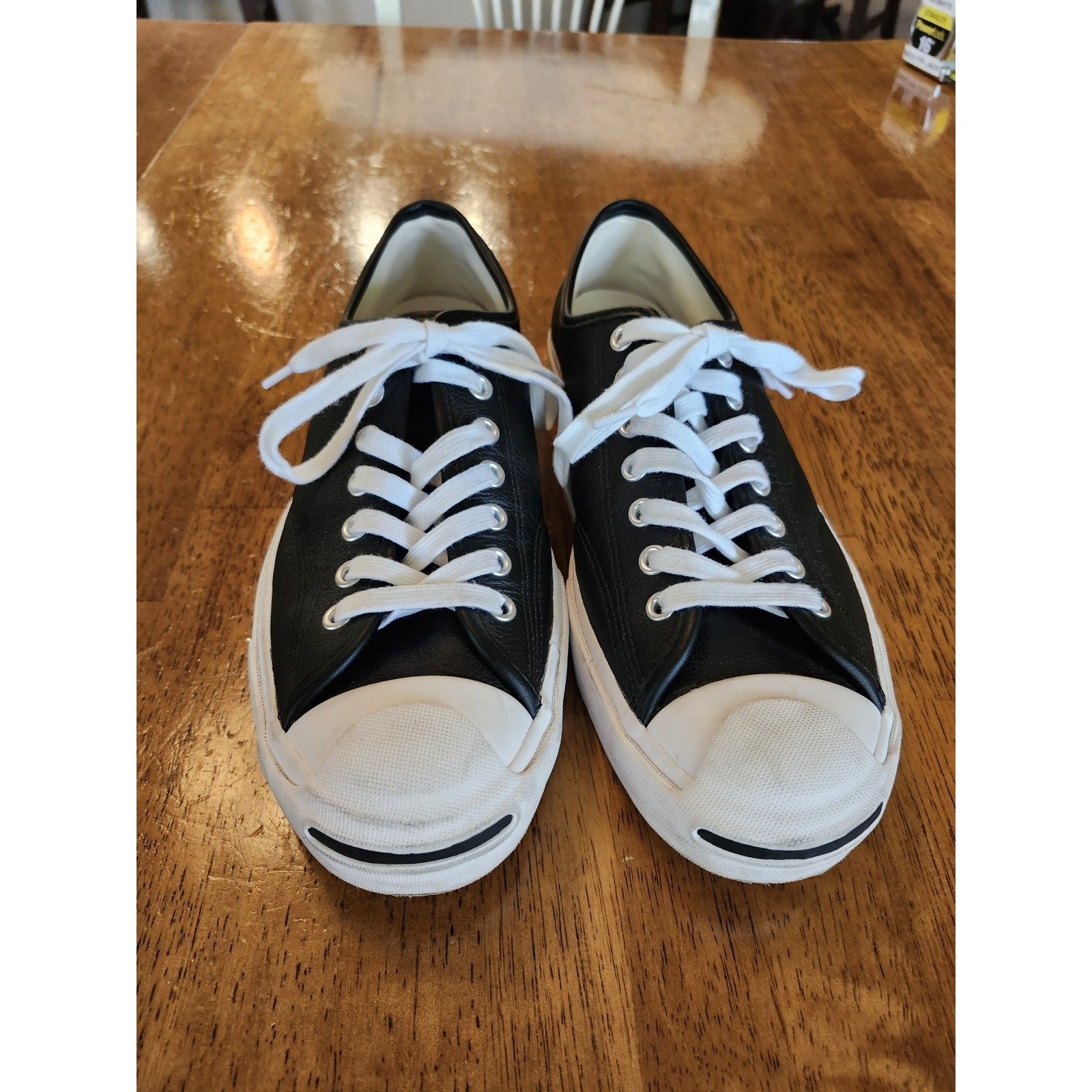 Converse Jack Purcell Ox Shoes Mens 8 womens 9.5 Black White Leather 164224C