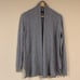 Grey Knit Cardigan Women Large Drapy Boxy Oversized Open Front Cozy Soft Neutral