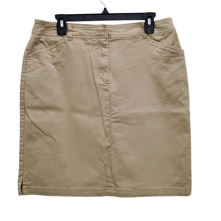 Herman Geist Women's Vintage Khaki Stretch Cotton 21 Uniform Safari Skirt Sz 10