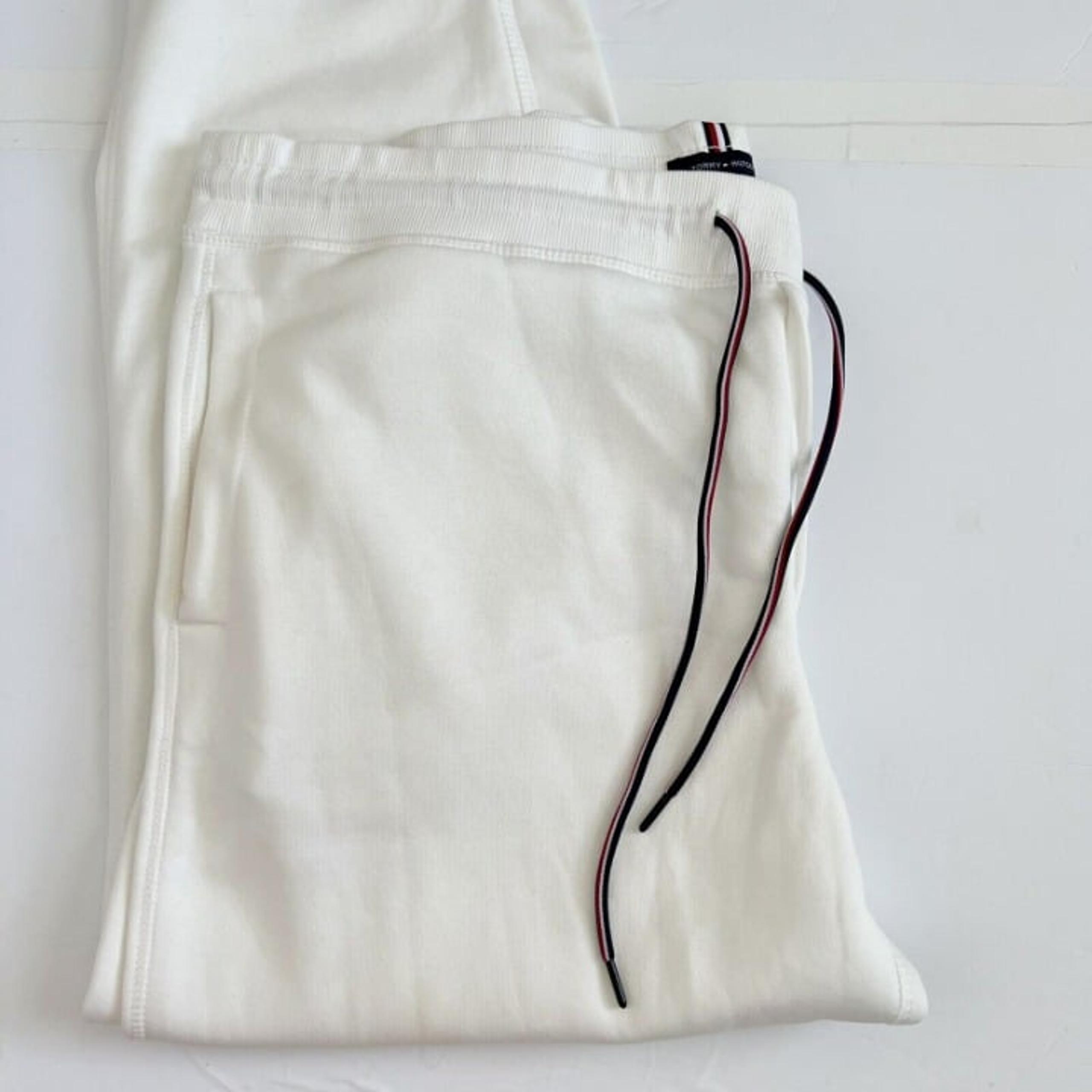 Tommy Hilfiger Men's Plus Size XXLARGE Jogger Sweatpants white with Logo flag