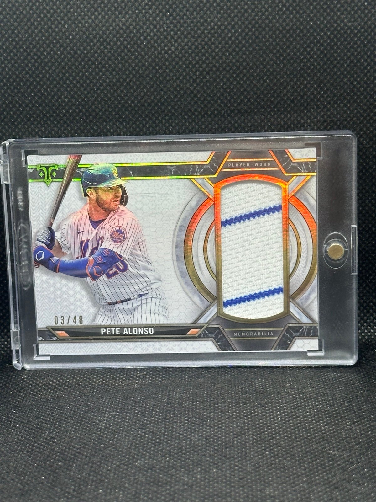 2021 Topps Triple Threads Single Jumbo Relics White /48 Pete Alonso #SJR-PA