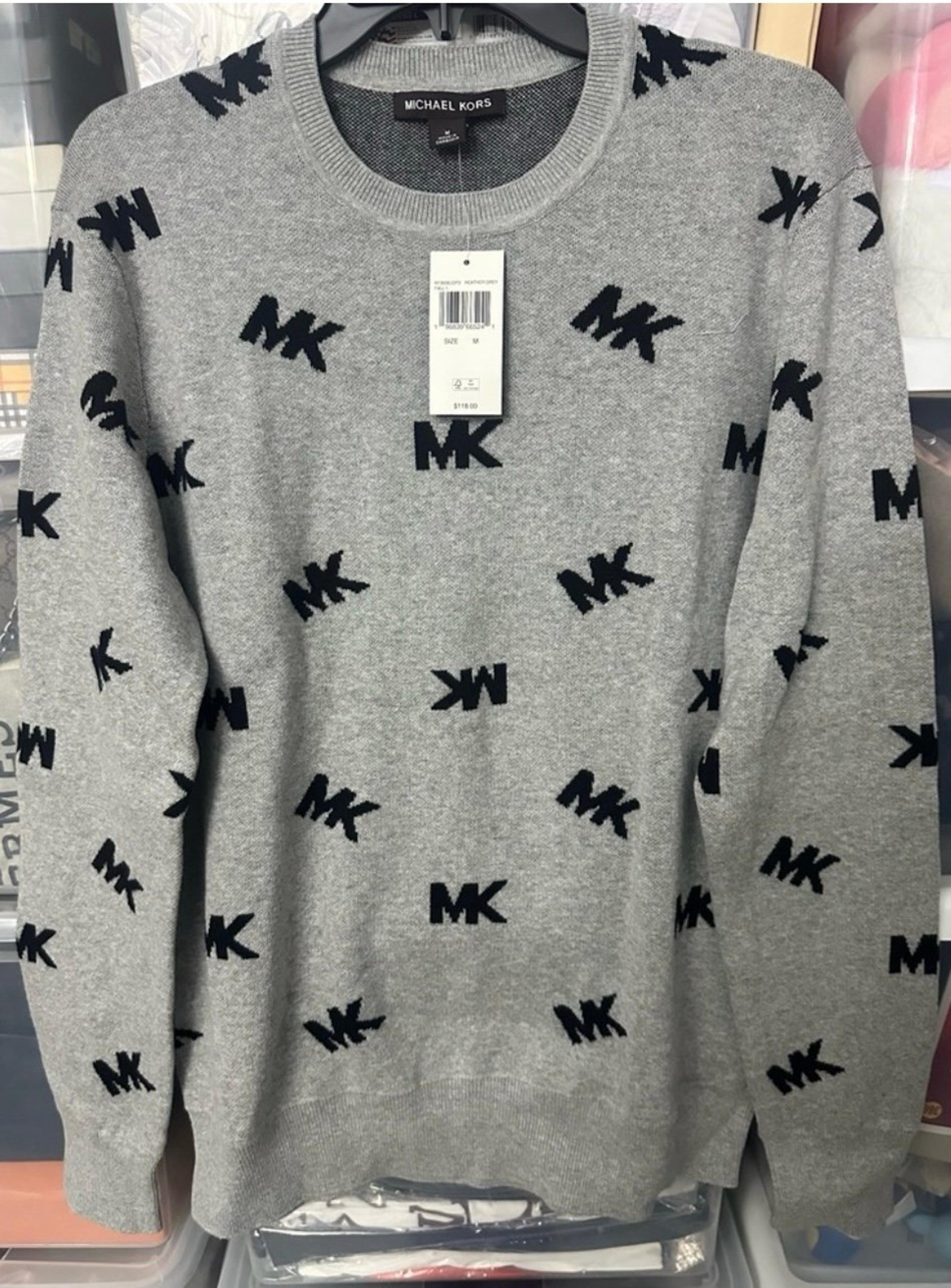 Michael Kors logo-jacquard Crew Neck Sweater for men brand new size L