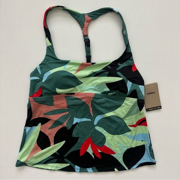 Nike Floral Jungle Square Neck Swim Tankini Size L