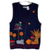 Women's Vintage Autumn Fall Harvest Pumpkin Farm Cottage Sweater Vest Medium