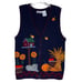 Women's Vintage Autumn Fall Harvest Pumpkin Farm Cottage Sweater Vest Medium