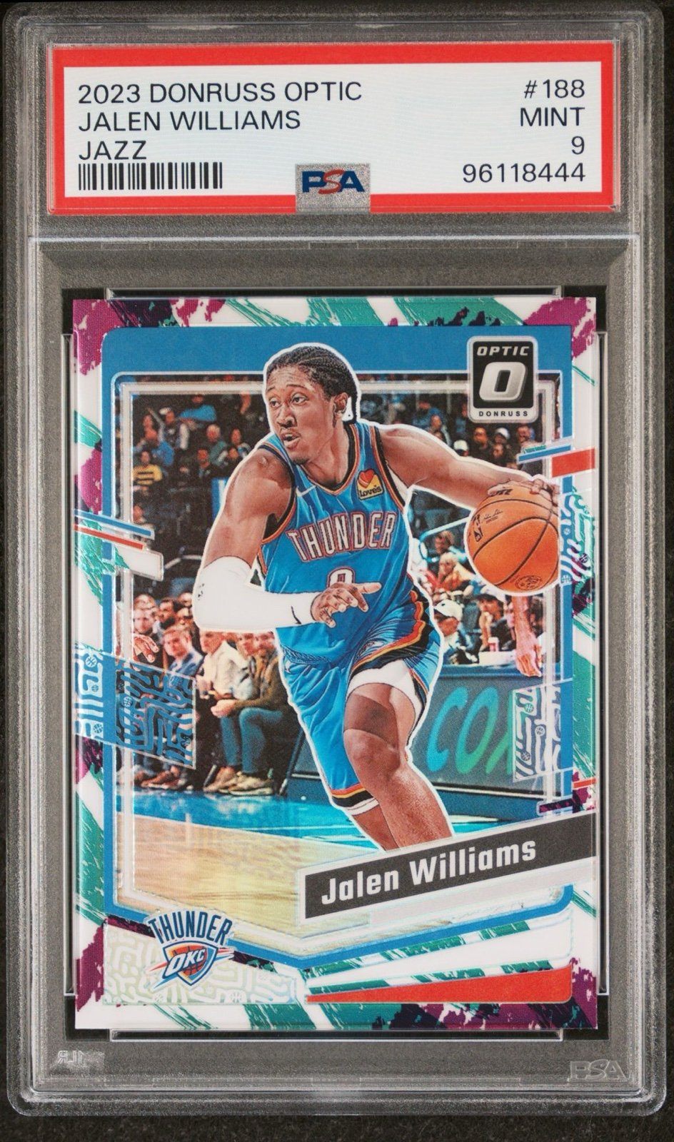 2023-24 Donruss Optic Jalen Williams Jazz Prizm #188 Thunder PSA 9