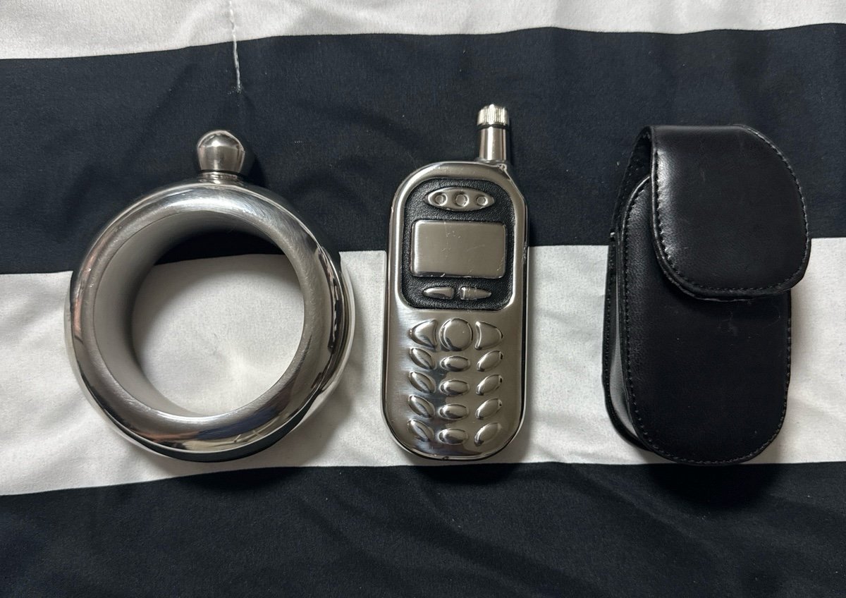 Cell phone and bracelet flask