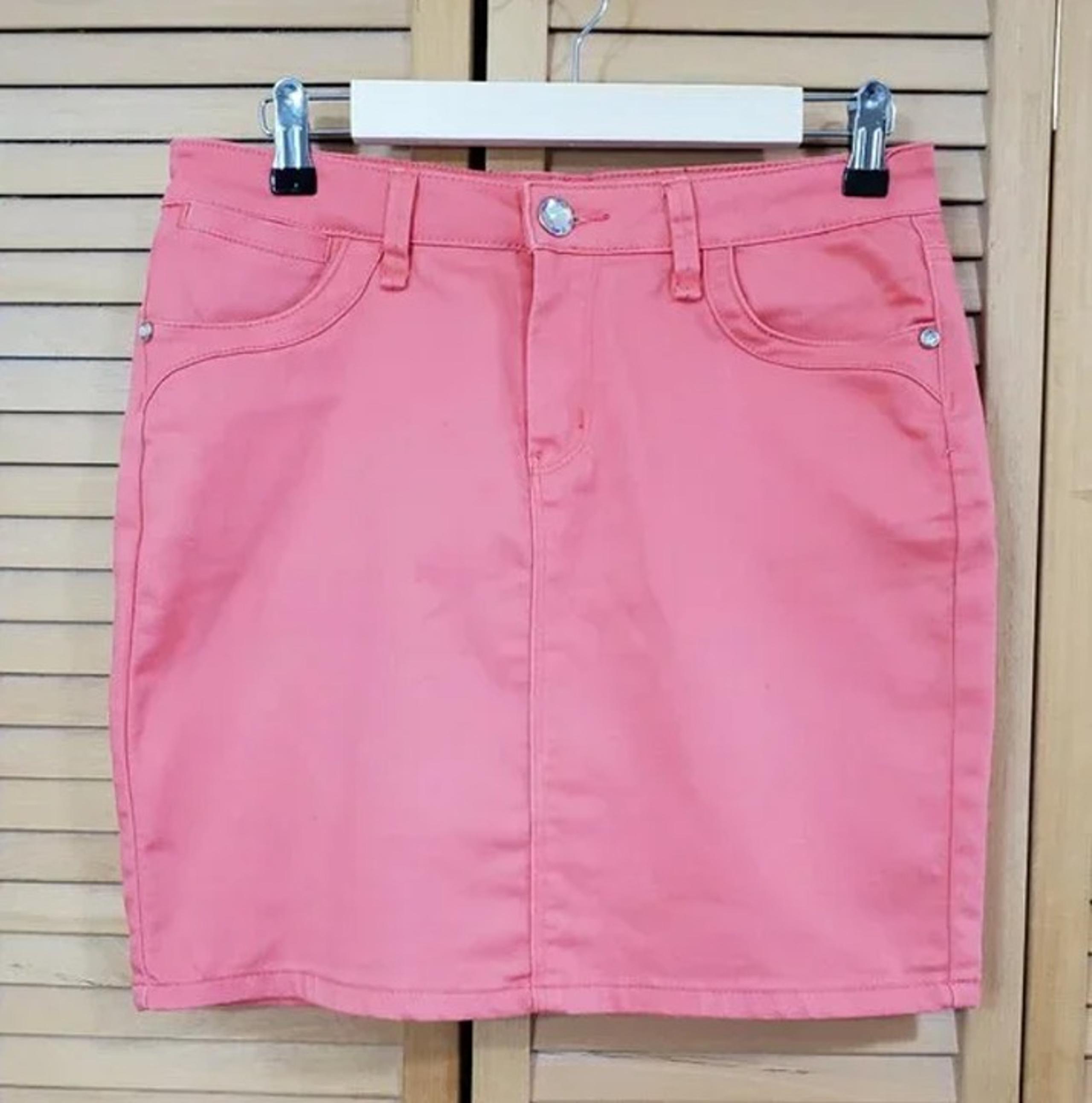 Venus Women's Coral Denim Mini Skirt Size 8