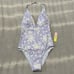 Summersalt Vintage Floral Halter Plunge One Piece Swim Bathing Suit 6 NWT Purple