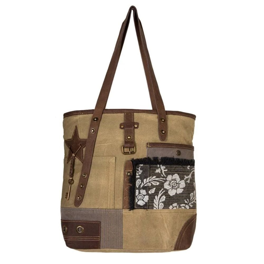 MYRA VINTAGE INTRIGUE PATCHWORK TOTE BAG