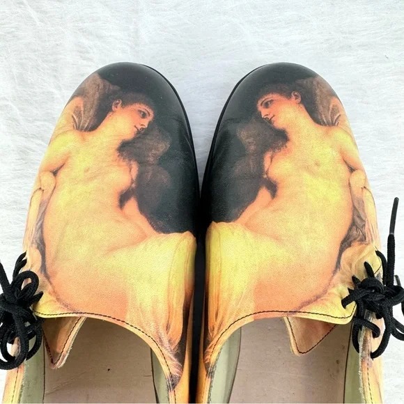 Icon Wearable Art Romance Nude Leather Flats Women Size 11 Very Rare, 90’s style