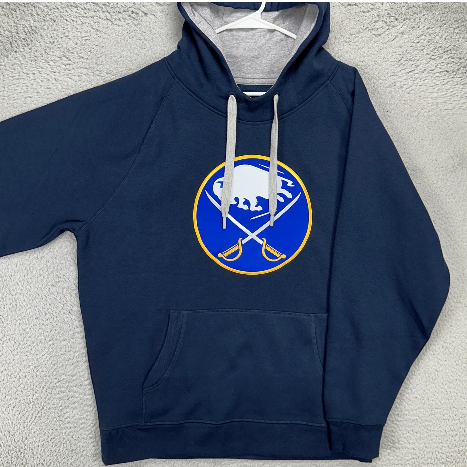 Buffalo Sabers Mens Hoodie Sweatshirt XL Navy Blue Drawstring Pullover Antigua