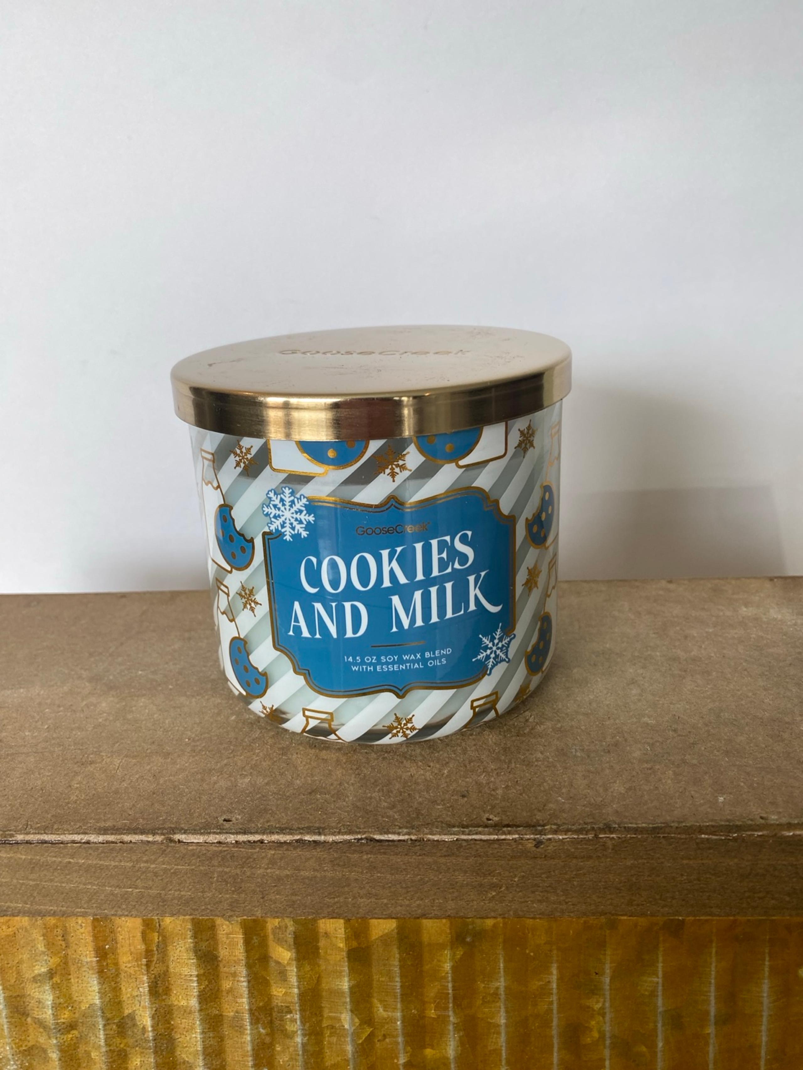 Goose Creek Cookies & Milk (Chocolate, Caramel) 3 wick Candle w/Essential Oils