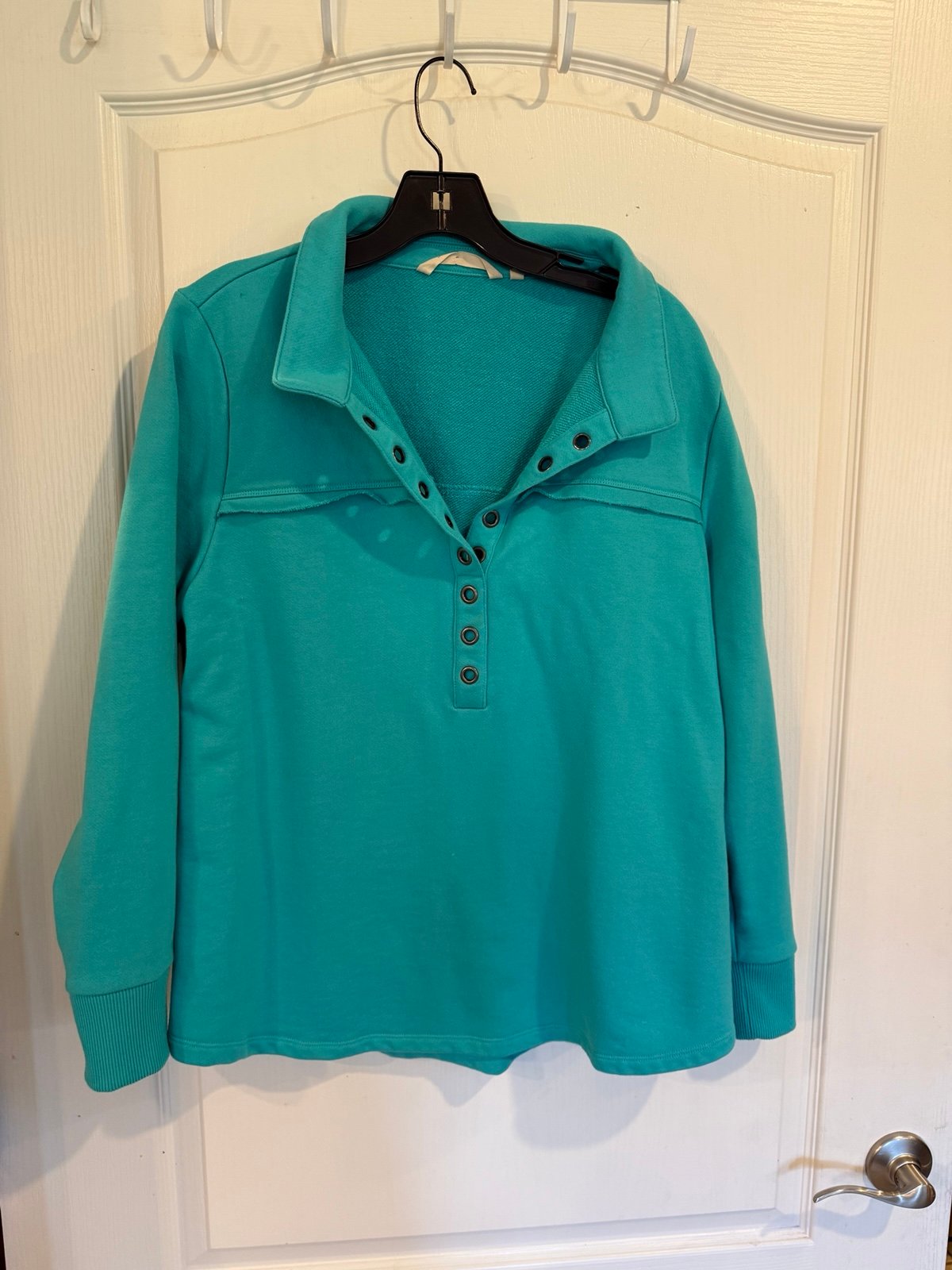 Soft Surroundings turquoise pullover tunic knit long sleeve sweater size large