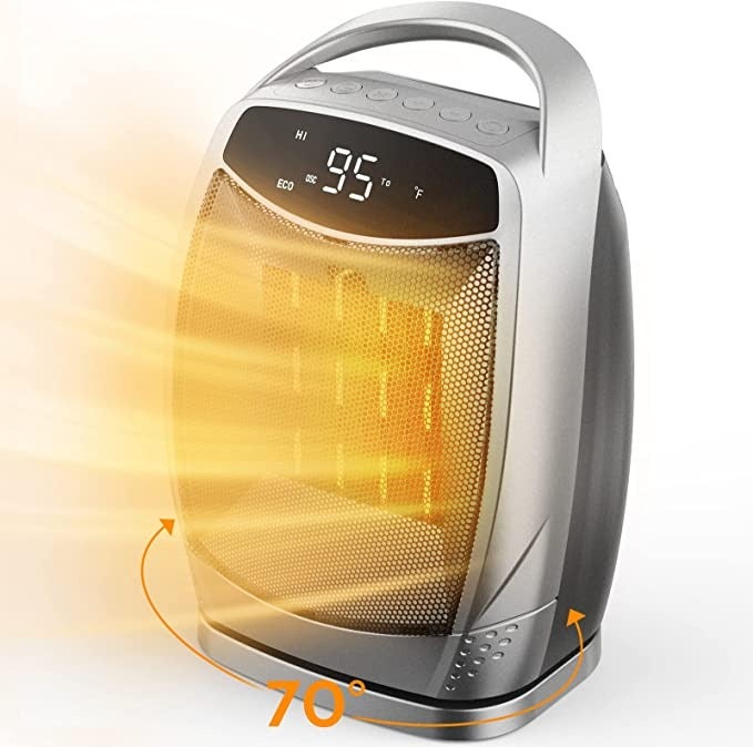 Brightown Portable Space Heater 1500W Oscillating Electric Heater with Timer