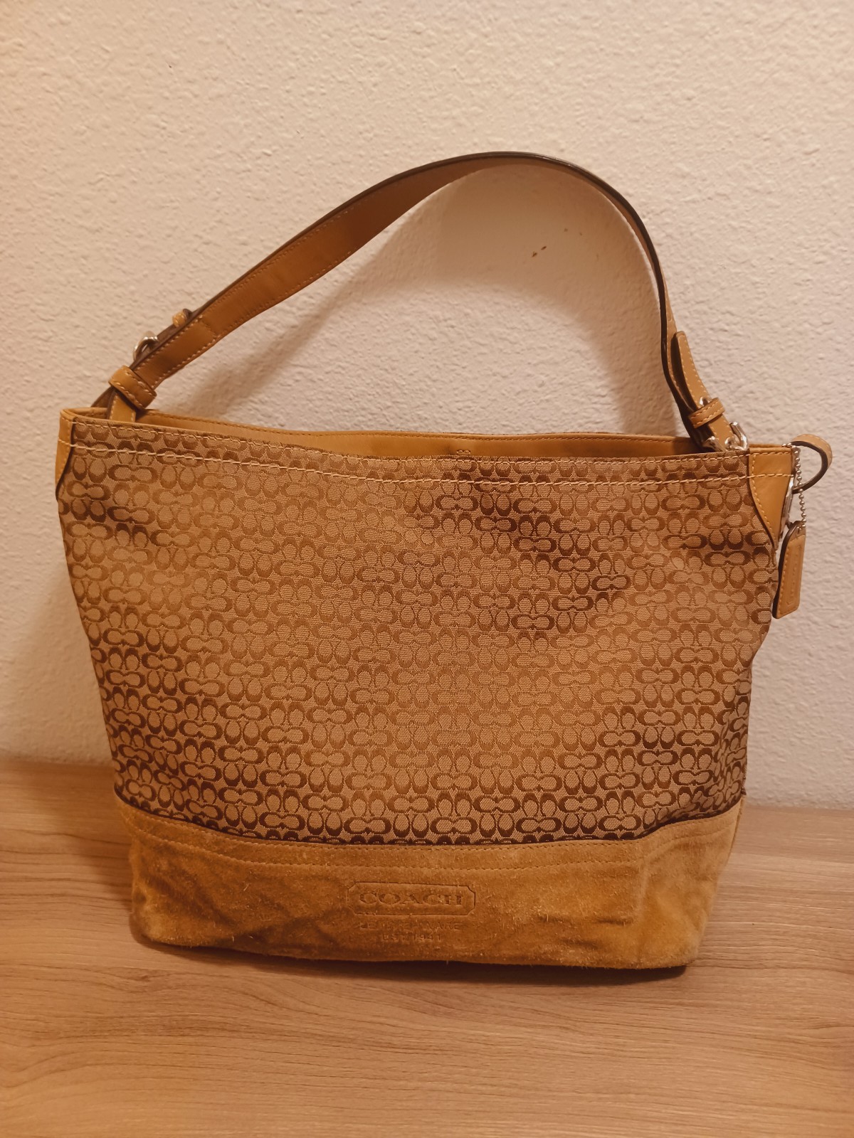 Coach Vintage Leatherware Suede Canvas Bucket bag