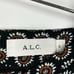 A.L.C. Black Sunflower Print Tie Front Ruched Silk Skirt Midi Luxury Womens Sz 6