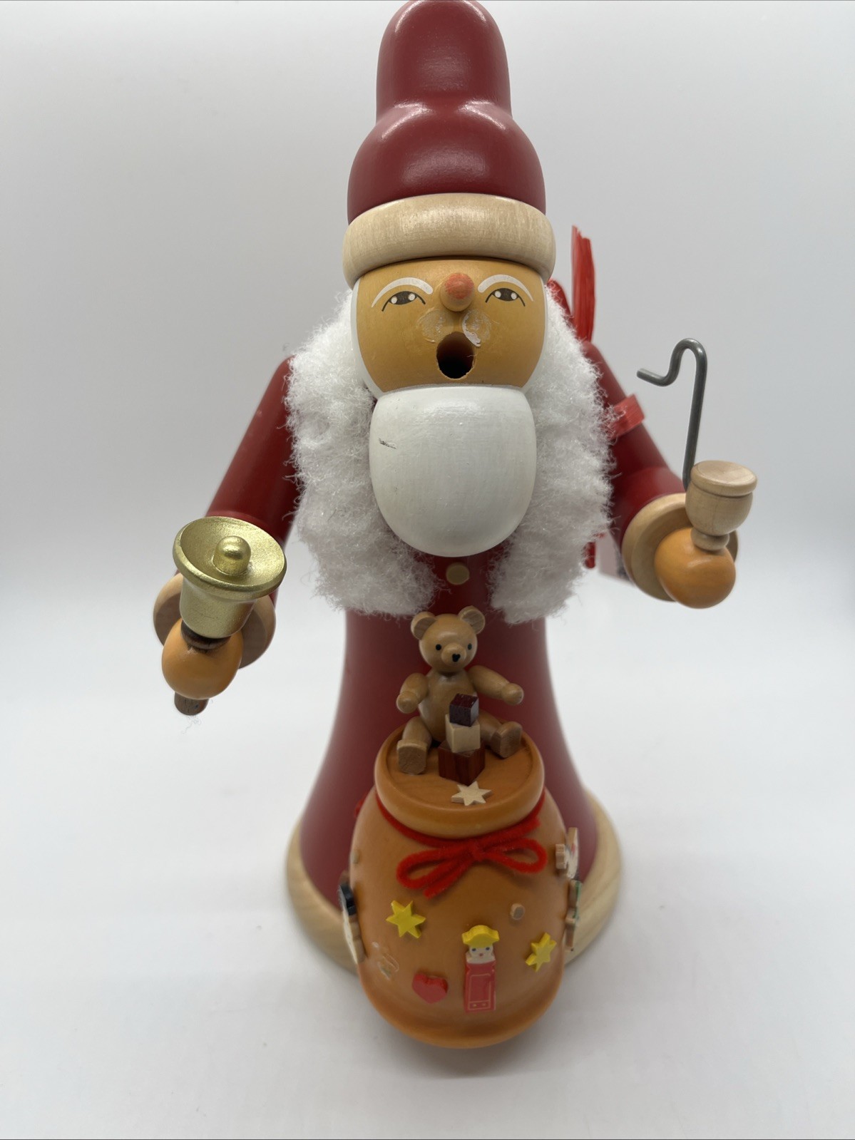 Mueller Muller 7.5” Santa Toys German Wood Christmas Smoker Used Tag