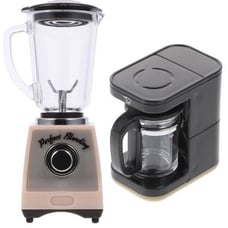 LUOZZY Mini Blender Toy & Coffee Machine Model 1: 12 Miniature Dollhouse Kitche