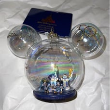 Disney Mickey Mouse Icon Glass 4 Parks Ornament 50th