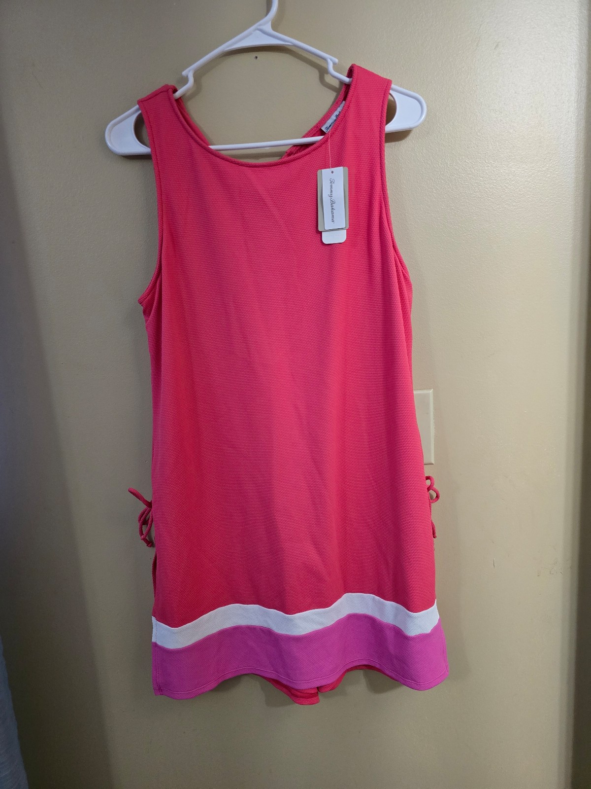 Tommy bahama Island Cays Romper Pink and White Size Medium New with tags