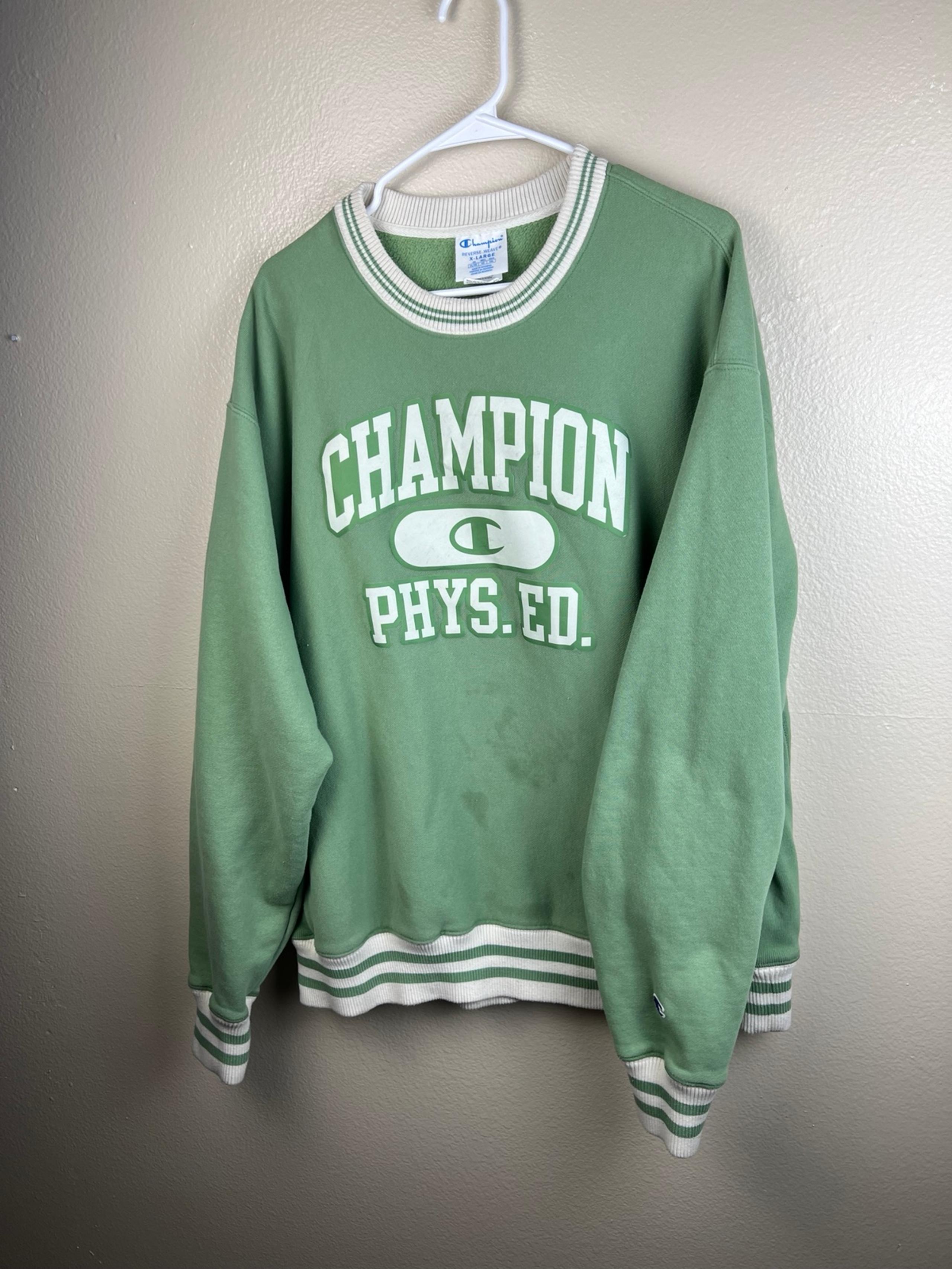 Champion Reverse Weave PHYS. ED.  Sweatshirt Women's XL Green Heavyweight