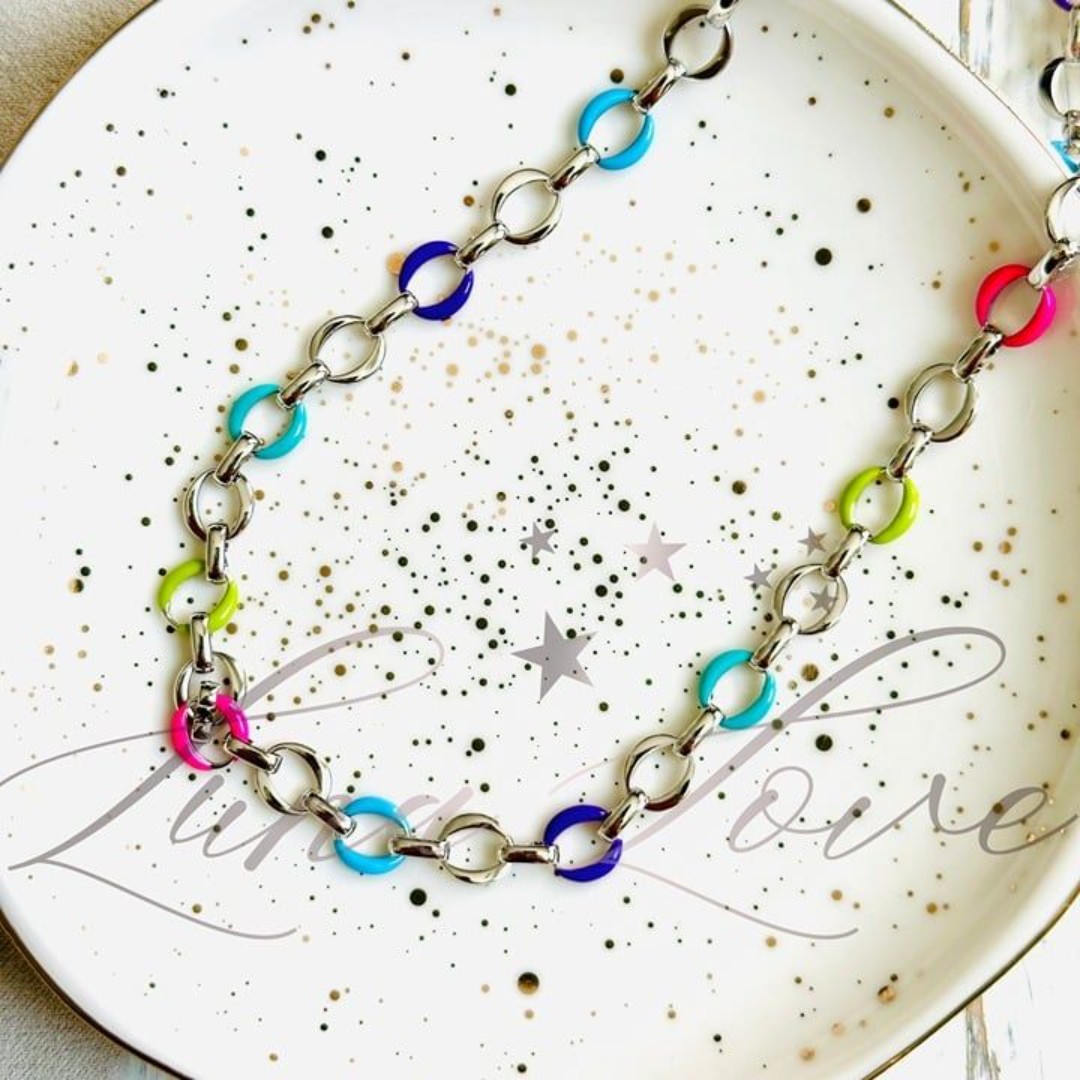 KENDRA SCOTT Kelsey Silver Chain Necklace in Multi Mix NWT