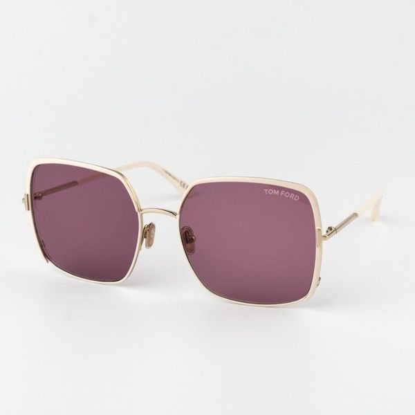 Tom Ford RAPHAELA Women Sunglasses Rose Gold Violet Square FT1006 32Y BRAND NEW