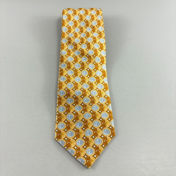 Faberge Gold / LT Blue Men's Extra Long Tie 3 1/2 x 62 1/2