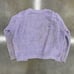 Vintage Purple Distressed Handmade Cardigan Sweater Large 50s 60s
