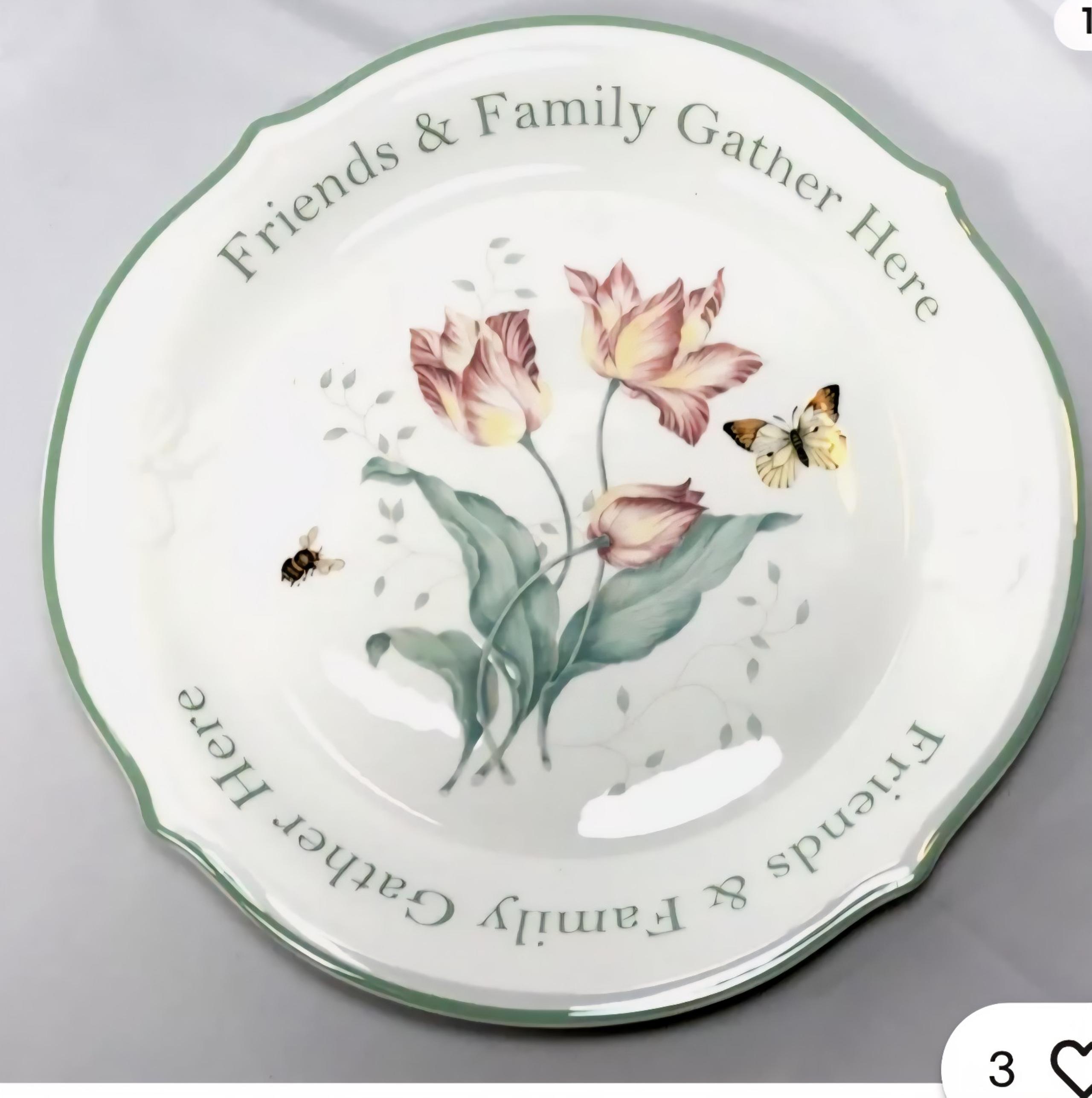 Lenox Butterfly Meadow Dessert Platter Friends & Family Gather Here