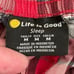 Life is Good Red Black White Cozy Soft Elastic Waist Oversized Plaid Flannel Sle