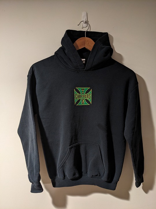 Vintage Y2K Mid West Choppers Country YOUTH Large Black Hoodie
