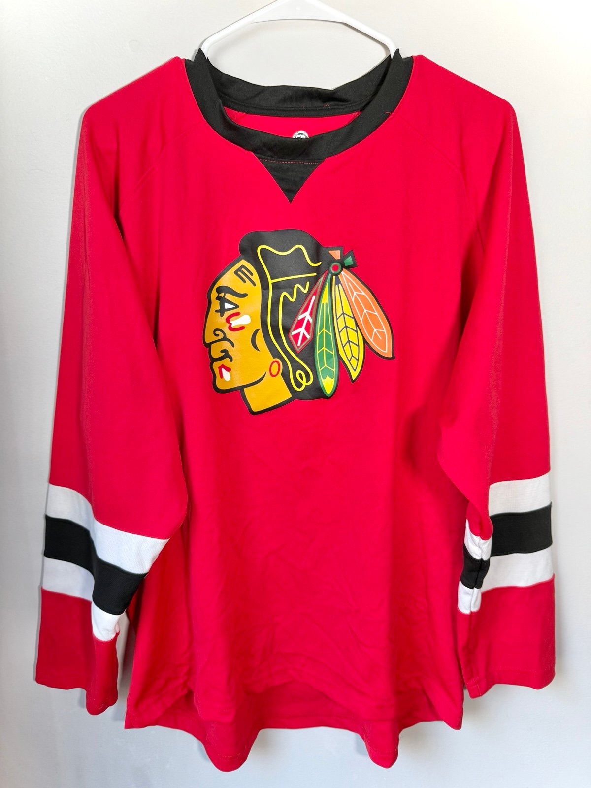 Chicago Blackhawks Hockey NHL Jersey Shirt Red Men’s Large Long Sleeve Unisex