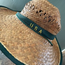 Vintage 100% Natural Fiber Straw Hat USA