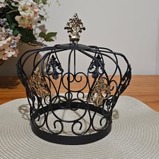 Vintage Black Metal Crown with Gold Ornate Finial – Sacred Heart Renaissance Sty
