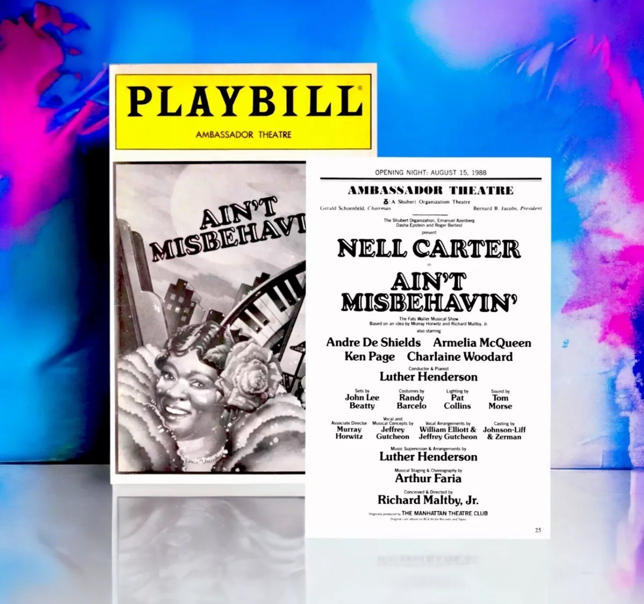 “AIN’T MISBEHAVIN” PLAYBILL OPENING NIGHT NELL CARTER OBC 1988 KEN PAGE NYC RARE