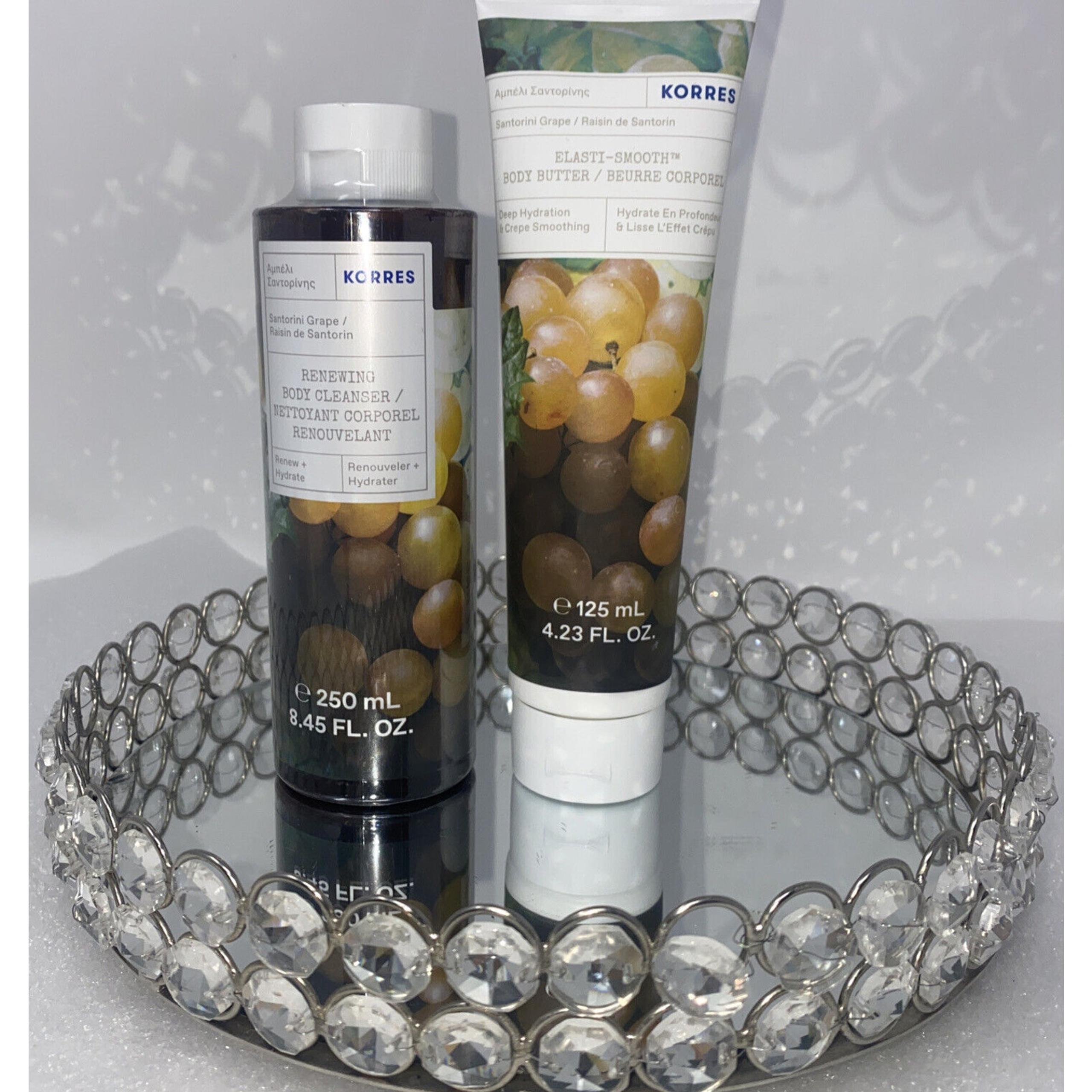 Lot 2 Korres Renewing Body Wash 8.45 oz & Body Butter 4.23 oz Santorini Grape