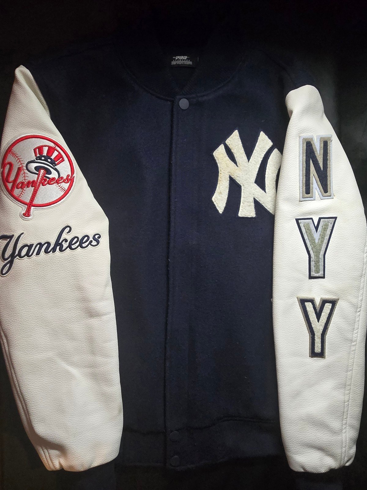 Pro Standard New York Yankees Turn It Up Men's Rib Wool Varsity Jacket Mens L