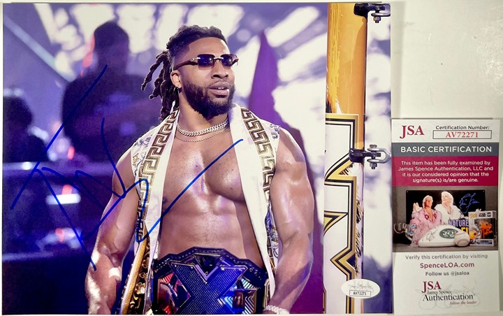 WWE NXT Trick Williams Signed Championship Belt 8x10 Photo C Autograph JSA COA