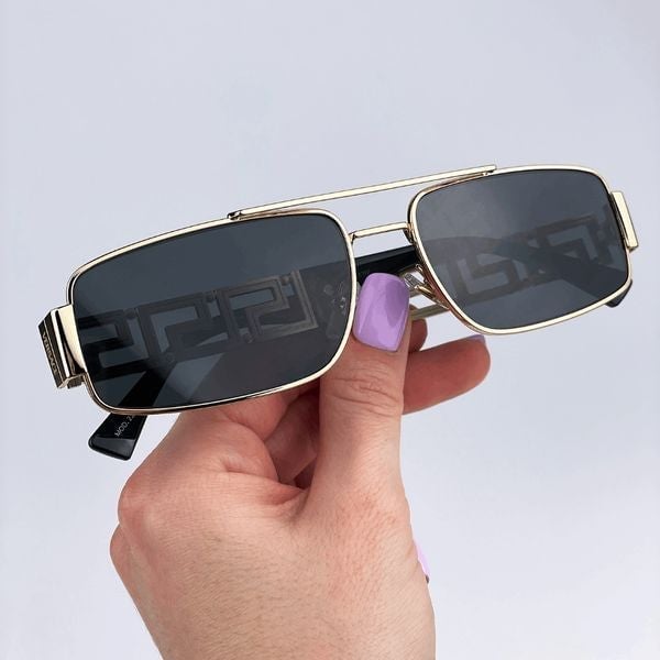 Versace VE2257 100287 Sunglasses Gold Dark Grey Metal Pilot Unisex