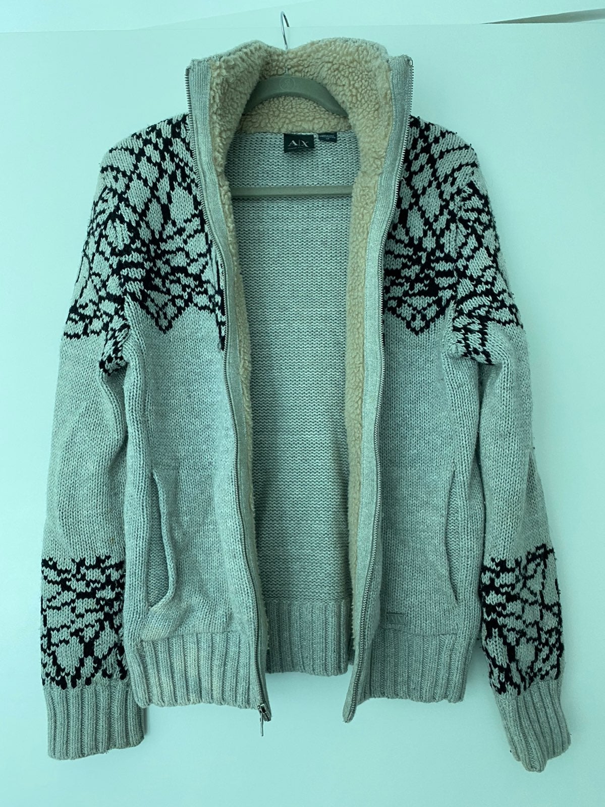 AX Armani Mens Printer Sweater Jacket