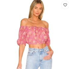 BNWT Spell Utopia Cropped Blouse in Flamingo Sz Small