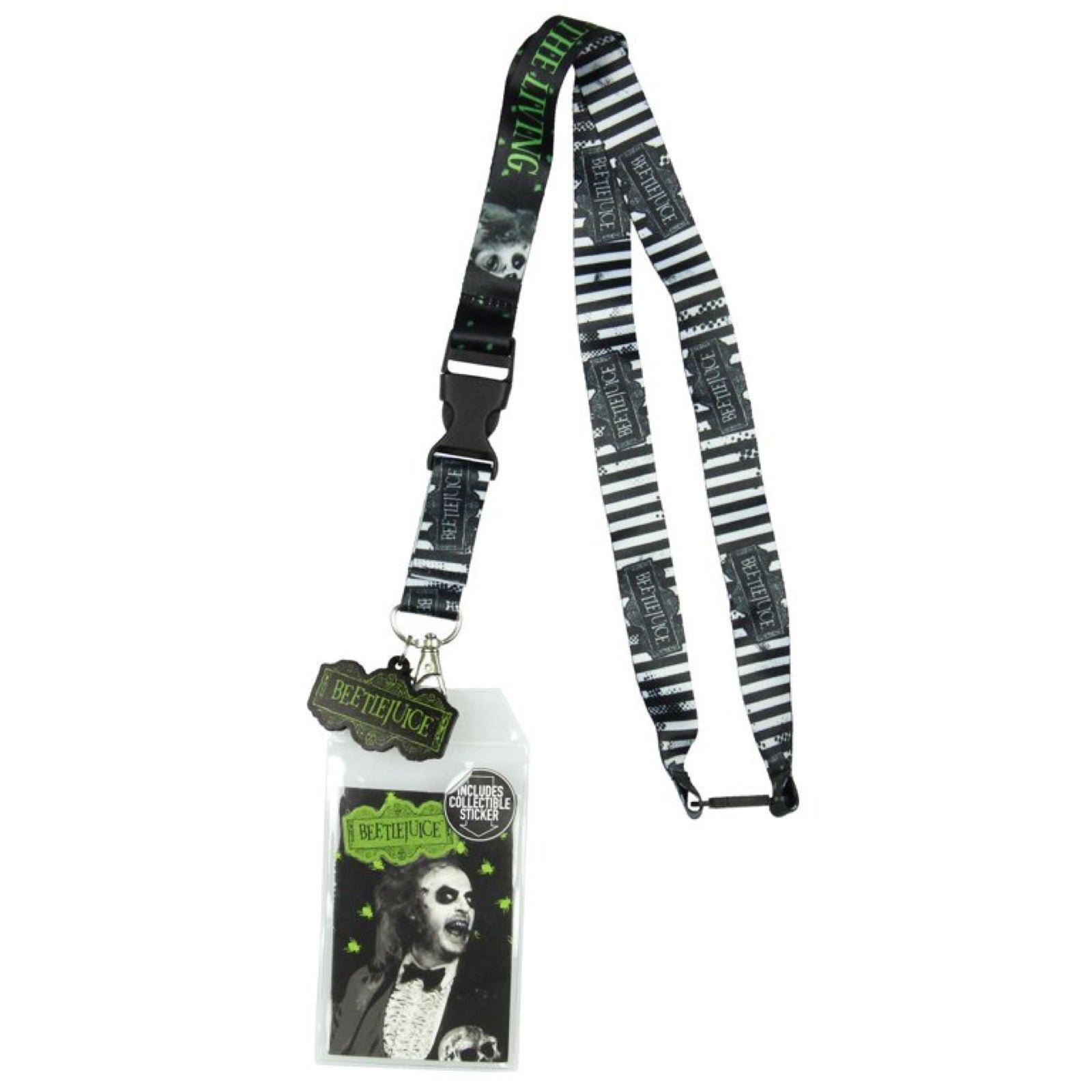 Beetlejuice Never Trust The Living Lanyard ID Holder Beetlejuice Never Trust The Living Lanyard ID Holder