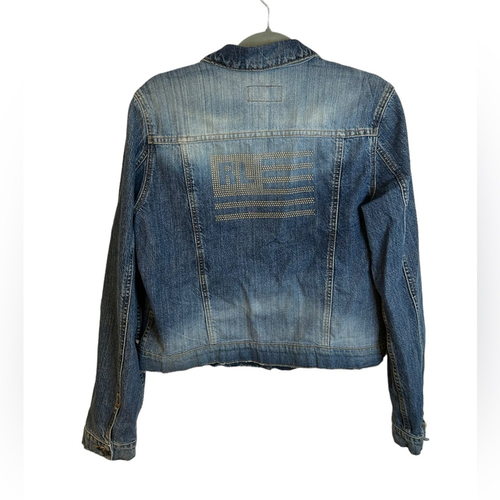 Polo Jeans Co. Studded Flag Jean Jacket