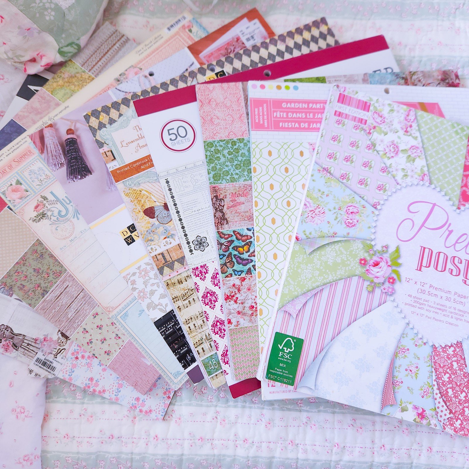 Scrapbooking paper pad lot of 9