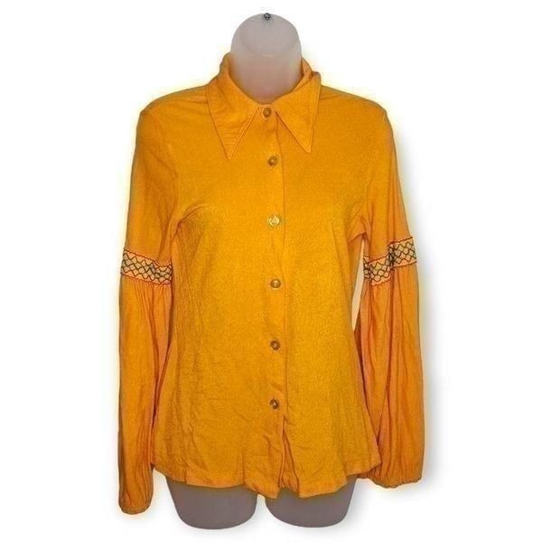 Vintage 1970s Bohemian Collared Blouse